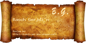 Basch Gerjén névjegykártya